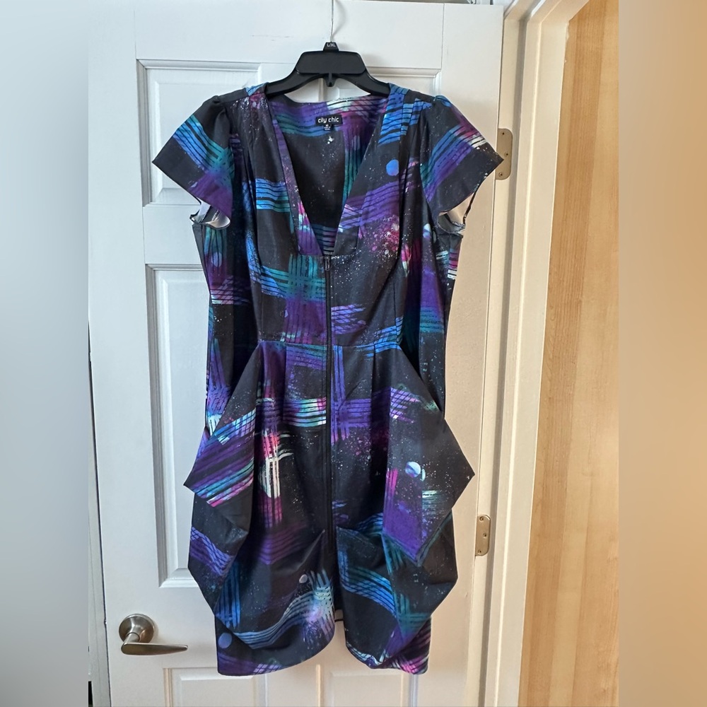 City Chic Multicolor Asymmetrical Dress